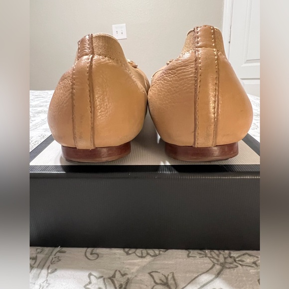 TORY BURCH CAROLINE 2' BALLET FLATS SIZE SAND/TAN NAPPA LEATHER SIZE 6.5 US - Picture 8 of 12